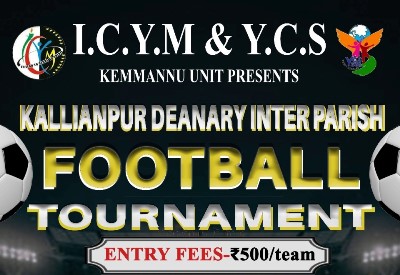 Inter Parish Football Tounament on 29th May at Milagres Ground.