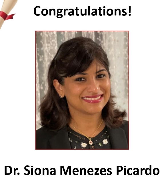 Congratulations to Dr. Siona