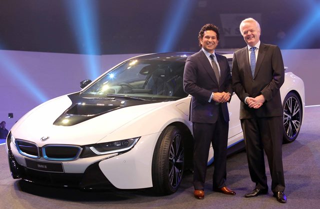 Sachin Tendulkar launches BMW i8. Fuel efficiency of 47.45km/l