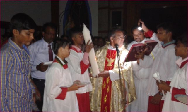 Easter Vigil celebrations at Mount Rosary Church Santhekatte