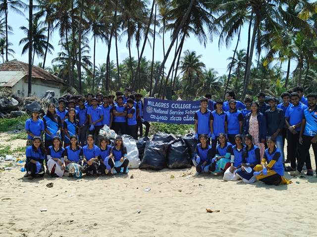 Udupi: BEACH CLEAN-UP BY Milagres NSS UNITS