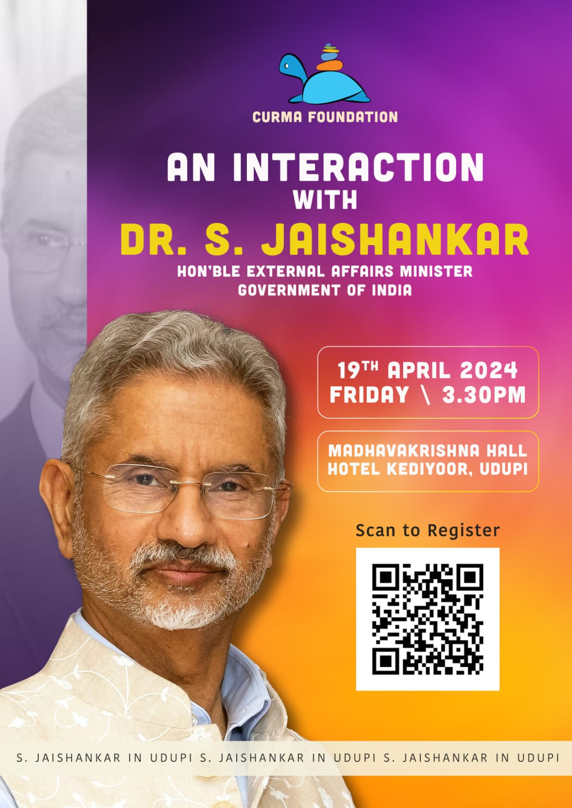 An Interaction with Dr. S. Jaishankar, External Minister, Union Minister on Friday at Kidiyoor Hotel, Udupi