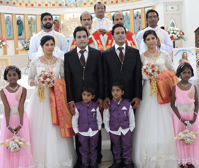 Twin Priests Married Twin Brothers To Twin Sisters With Twin Flower Girls And Page Boys