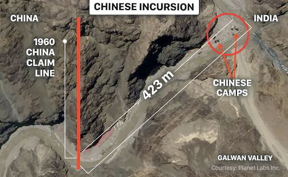 China Intrudes 423 Metres Into Indian Territory In Galwan: Satellite Pics