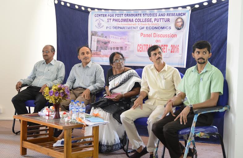 Panel Discussion on Central Budget 2016 at St. Philomena College, Puttur