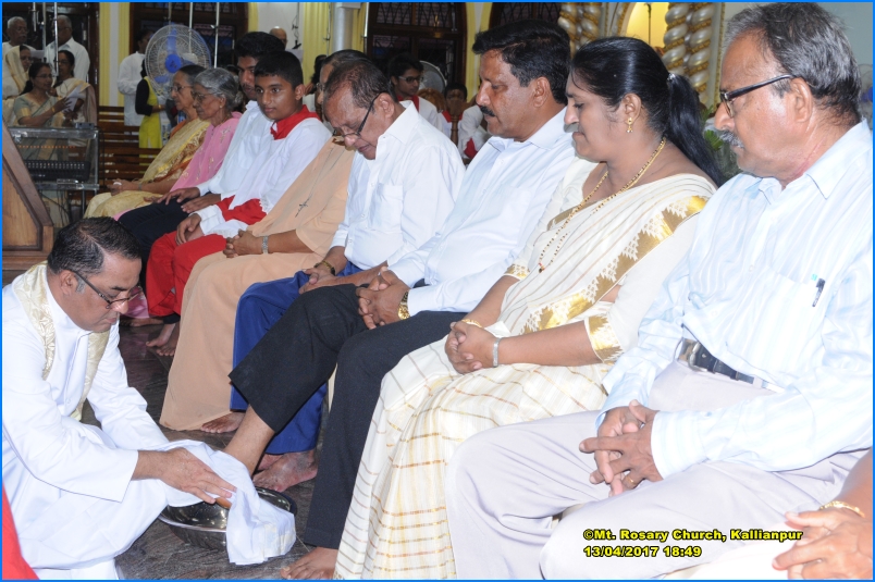 Maundy Thursday observed at Mount Rosary Church, Kallianpur