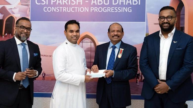Yusuffali donates Dh500,000 for new CSI church in Abu Dhabi Yusuffali donates Dh500,000 for new CSI church in Abu Dhabi