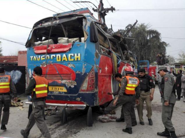 Bus blast kills 15 government staff in Peshawar