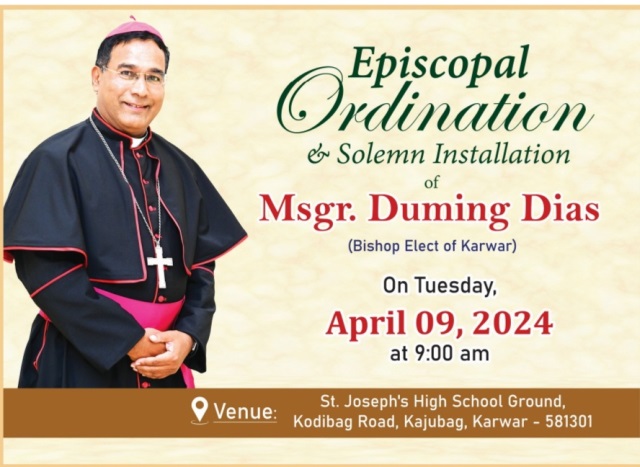 Episcopal Ordination & Solemn Installation of Msgr. Duming Dias, Bishop Elect of Karwar
