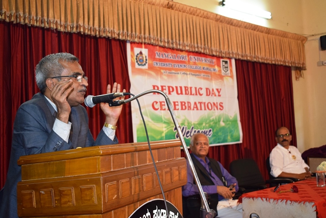Republic Day Celebration Held at University Evening College Mangalore.