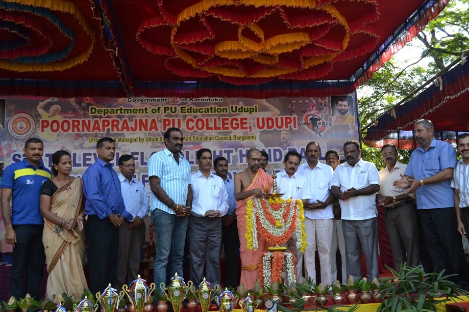 State level Floodlight Hand Ball Tournament inaugurated at Poornaprajna PU College, Udupi