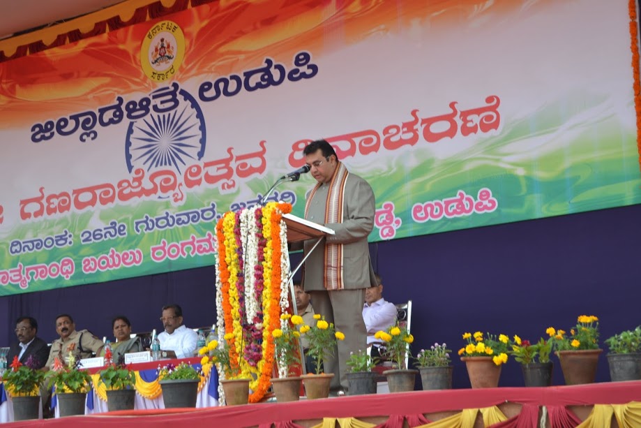 68th Republic Day celebrations marked the patriotic spirit with pomp at Udupi