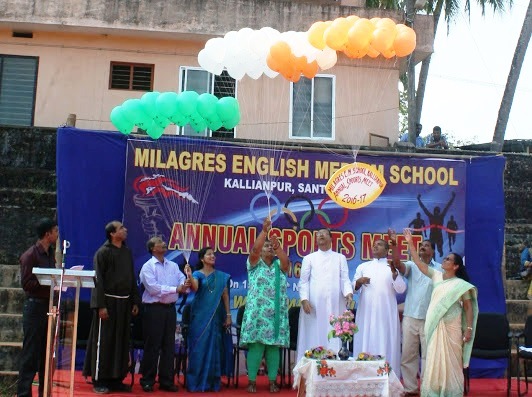 National Medalist Sandra Dâ€™Souza inaugurated the Annul Sports meet of Milagres English Schools, Kallianpur