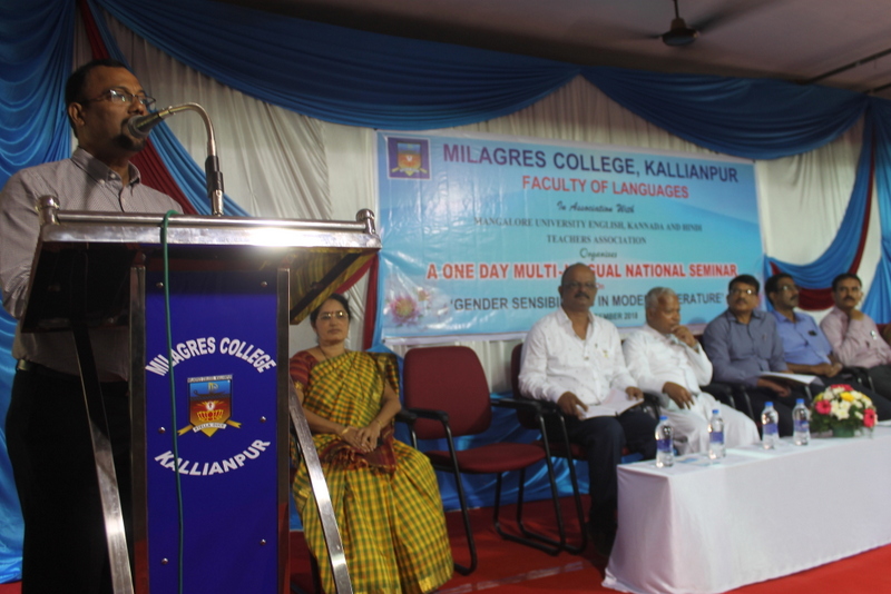 A one day Multi Lingual National Seminar on Gender Sensibilities in Modern Literature at Milagres College, Kallianpur