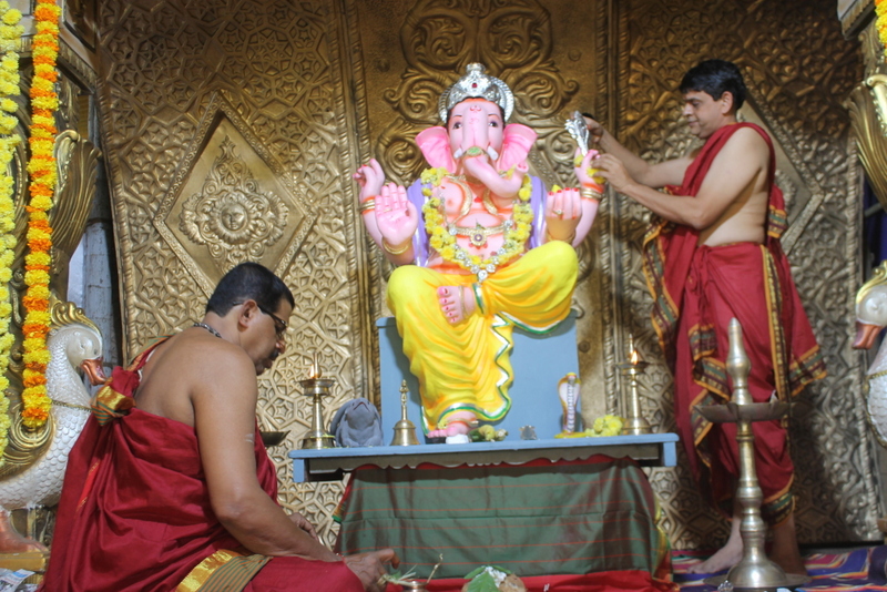 32nd Sarvajanik Ganeshotsava began with installing Lord Ganesha Idol at Santhekatte, Kallianpur