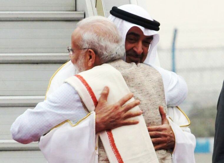 Narendra Modi receives Mohammed bin Zayed in Delhi