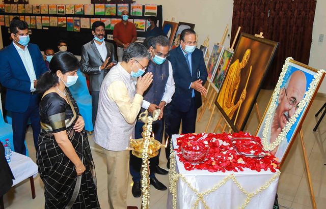 Indian Ambassador inaugurates Painting Exhibition on Mahatma Gandhi Indian Ambassador inaugurates Painting Exhibition on Mahatma Gandhi