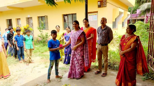 Govt. Jr. College, Kemmannu, Welcomes students with Flowers. Govt. Jr. College, Kemmannu, Welcomes students with Flowers.