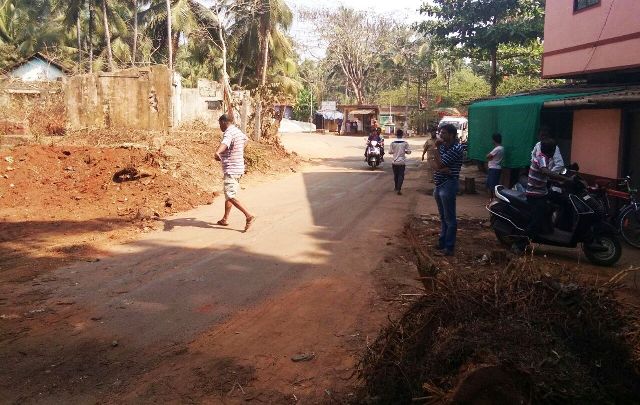 Ground work for widening Kemmannu Main Road begins.
