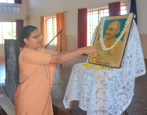 Gandhi Jayanti Celebration at St Agnes PU College, Mangalore.