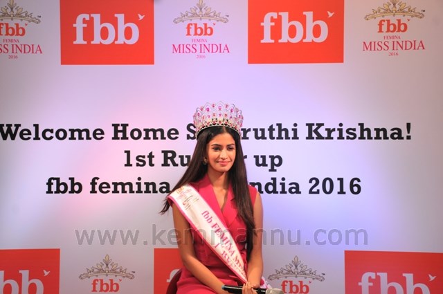 Homecoming of fbb Femina Miss Indiaâ€™16 1st Runner up â€˜Sushruthi Krishnaâ€™