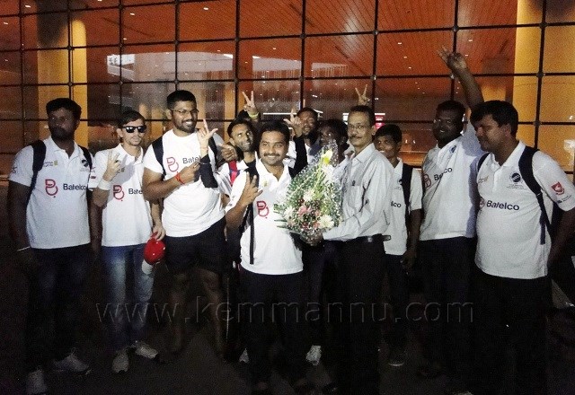 Indian blind cricket team arrives in Mumbai today after a successful trip to England and Bahrain