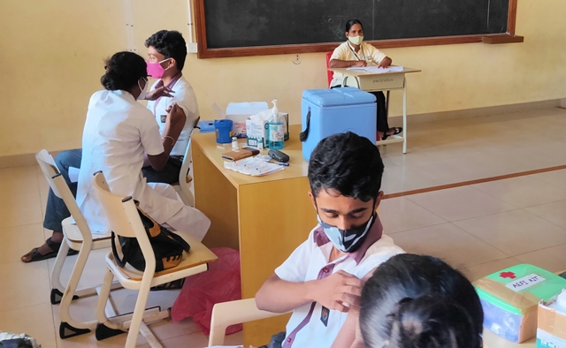 Vaccination programme for Madhava Kripa School students