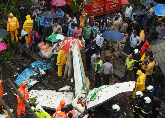 Chartered plane crashes in Mumbai’s Ghatkopar suburbs