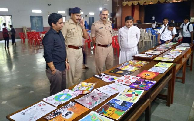 Mangalore city police conducts drawing competition held as part of 
