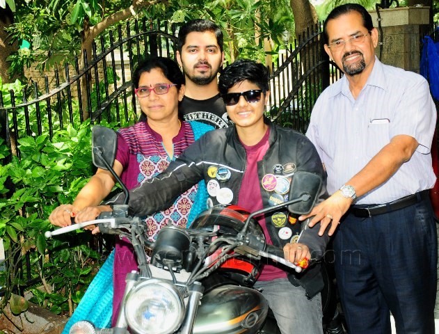 Radhika Rao, 26-year-old biking solo across India to collect smiles reached Mumbai.
