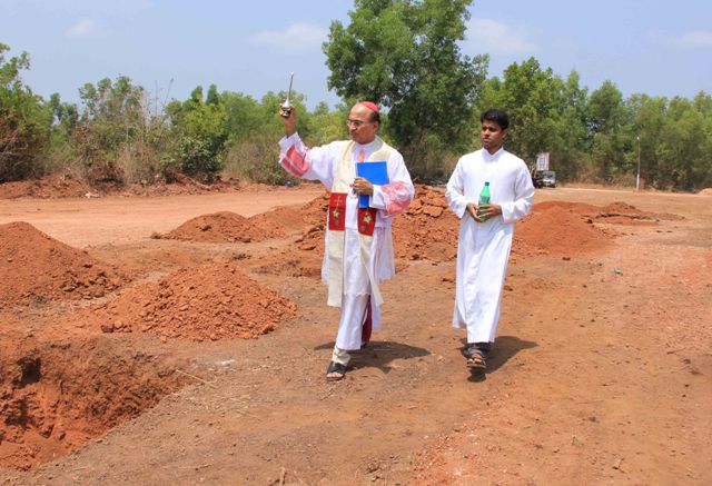 Bishop Gerald Isaac Lobo laid the foundation stone for Infant Jesus Church, Pilar, Shirva