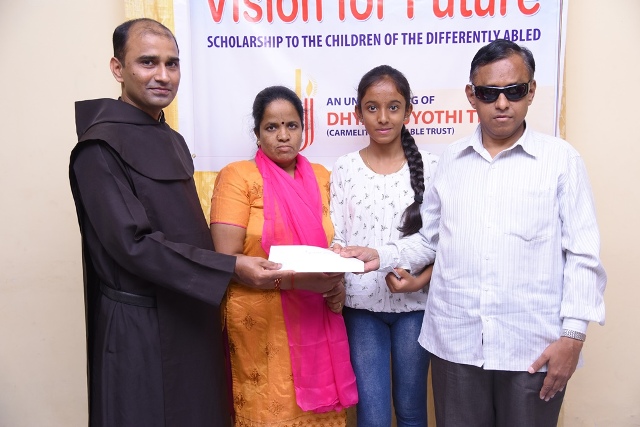 Report on the distribution of Scholarship to the children of differently abled (blind)