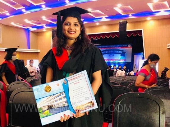 Udupi/Sasthan: Dr. Tania Brena D’Souza conferred with MBBS from Fr. Mullers, Mangalore. Udupi/Sasthan: Dr. Tania Brena D’Souza conferred with MBBS from Fr. Mullers, Mangalore.
