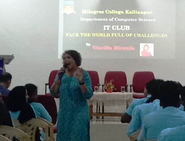 Mrs Vincilla Miranda boosts the energies of young minds in Milagres College. Mrs Vincilla Miranda boosts the energies of young minds in Milagres College.