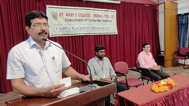 Campus Placement Drive held at St Mary’s College, Shirva