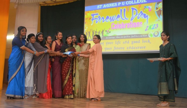 St Agnes PU College organised a farewell programme for the II PUC students