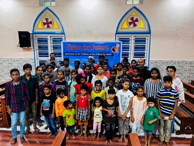 Scholarship distribution to the children of the visually impaired parents held in Bengaluru.