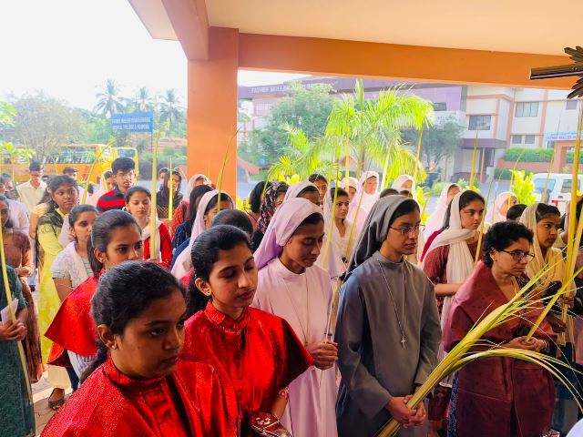 Palm Sunday celebration at father Muller homeopathic medical College