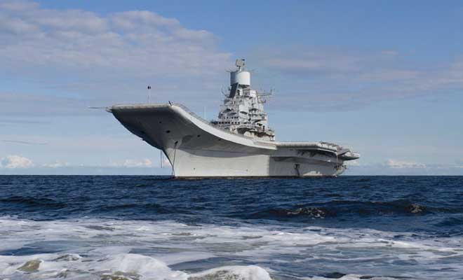 In cold, snowing Severdovinsk, India handed over its newest warship â€“ INS Vikramaditya