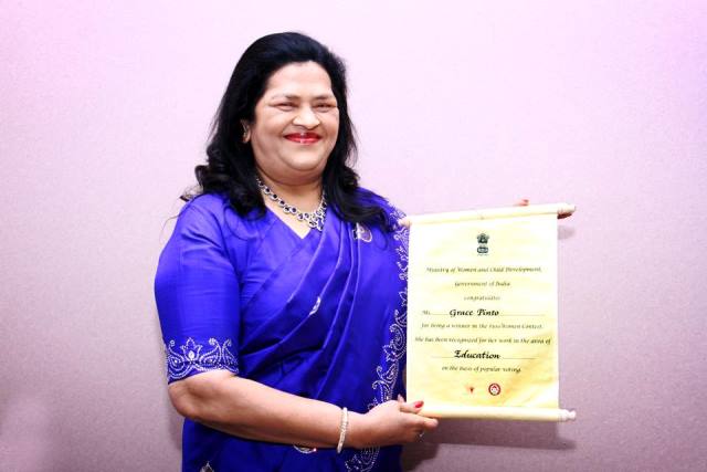 President of India felicitates Madam Grace Pinto among 100 Women Achievers