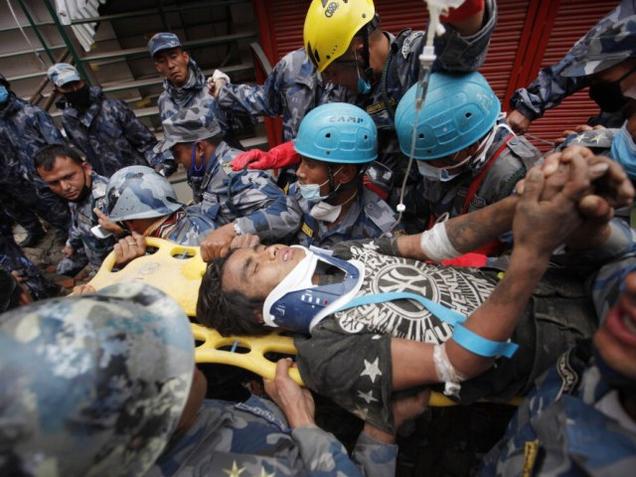 Boy saved from rubble five days after Nepal quake