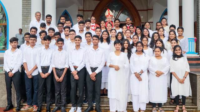 Fifty youngsters receive ‘Sacrament of Holy Confirmation’ at, Mount Rosary Church, Santhekatte, Kallianpur