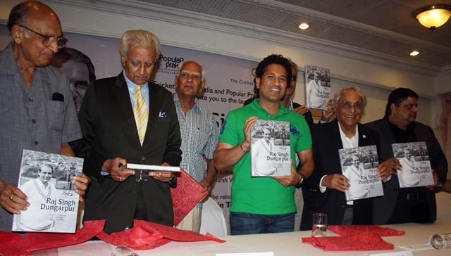 Cricket player Sachin Tendulkar during the launch of book Raj Singh Dungarpur - A Tribute in Mumbai