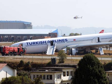 Turkish Airlines flight TK 726 crash-lands on Nepal runway amid dense fog