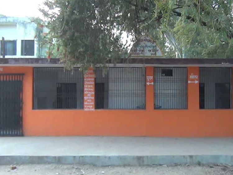 Painted saffron, toilet gets mistaken for temple