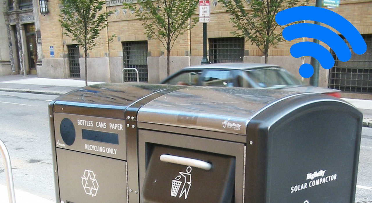 A garbage bin that rewards users with free WiFi!