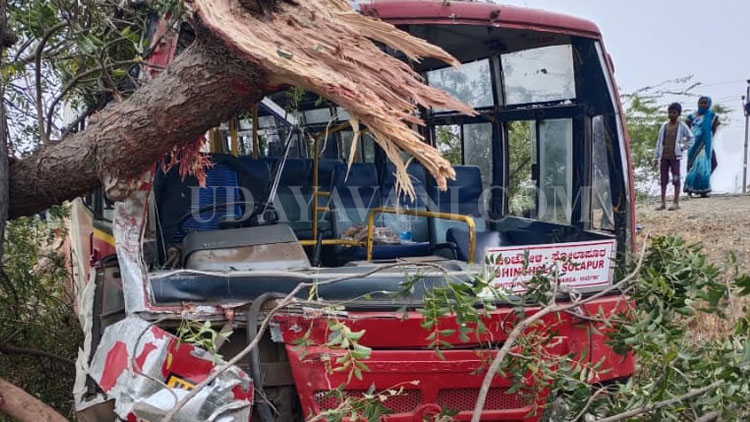 KSRTC bus rams into tree after steering wheel gets cut off; several injured KSRTC bus rams into tree after steering wheel gets cut off; several injured