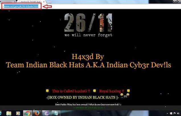 Indian hackers ’pay back’ Pakistan for 26/11