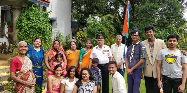 Retired Karnal Ramachandra Rao celebrates Independence day.
