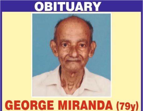 Obituary: George Miranda(79), Mother of Sorrows Church, Udupi Obituary: George Miranda(79), Mother of Sorrows Church, Udupi